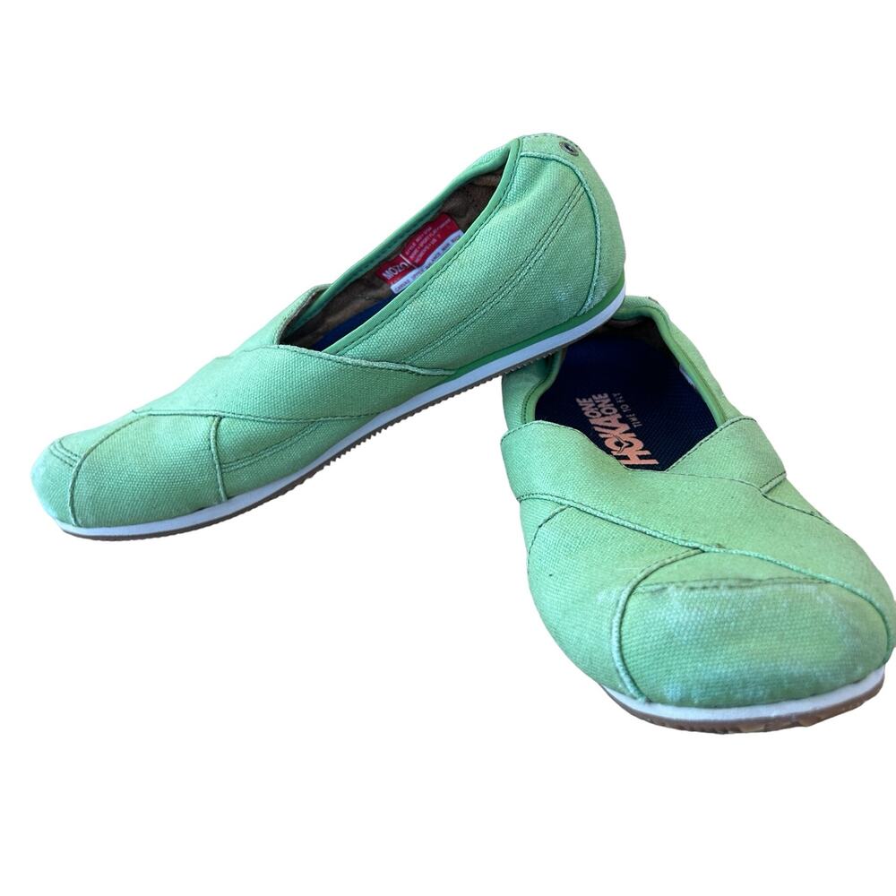 Mozo Sport Flat Shoe Womens Size 7 Comfort Green Slip Ons Travel #3734 Canvas - Picture 4 of 13